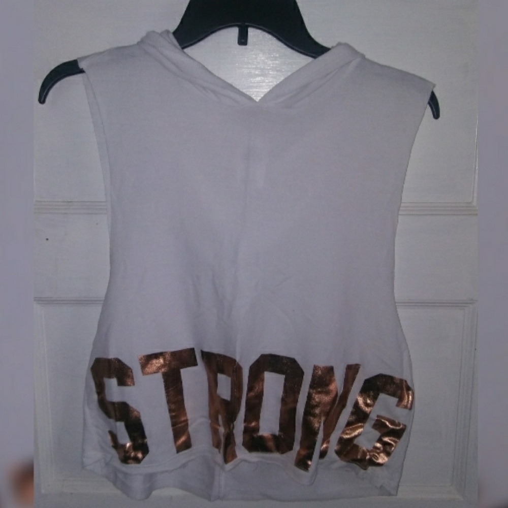 Cropped sleeveless hoodie
